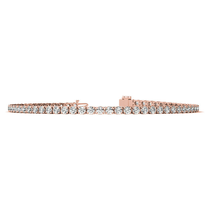 4-Prong 2.4mm Round Brilliant Moissanite Tennis Bracelet 3.0ct - 3.7ct