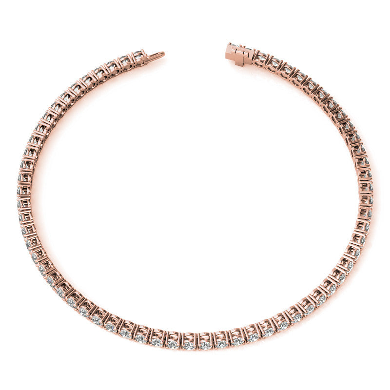 4-Prong 2.4mm Round Brilliant Moissanite Tennis Bracelet 3.0ct - 3.7ct