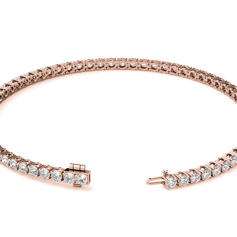 4-Prong 2.4mm Round Brilliant Moissanite Tennis Bracelet 3.0ct - 3.7ct
