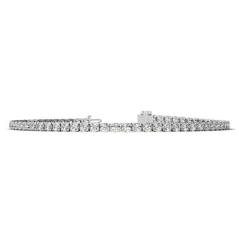 4-Prong 2.4mm Round Brilliant Moissanite Tennis Bracelet 3.0ct - 3.7ct