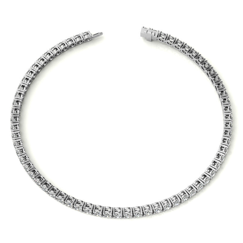 4-Prong 2.4mm Round Brilliant Moissanite Tennis Bracelet 3.0ct - 3.7ct