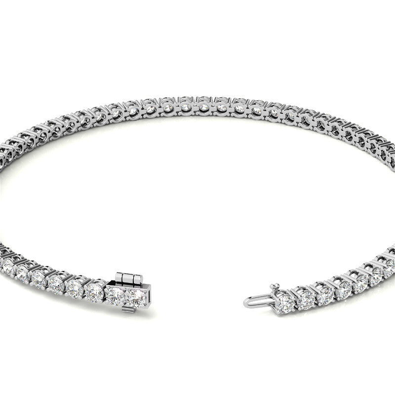 4-Prong 2.4mm Round Brilliant Moissanite Tennis Bracelet 3.0ct - 3.7ct