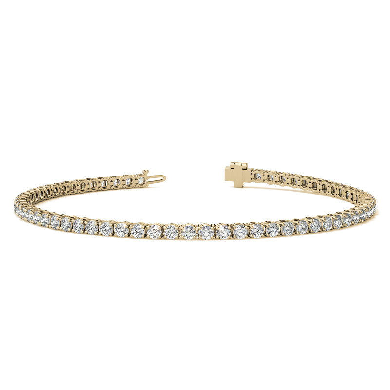 4-Prong 2.4mm Round Brilliant Moissanite Tennis Bracelet 3.0ct - 3.7ct