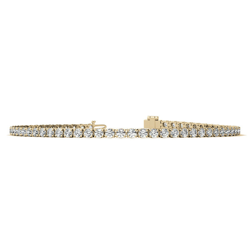 4-Prong 2.4mm Round Brilliant Moissanite Tennis Bracelet 3.0ct - 3.7ct