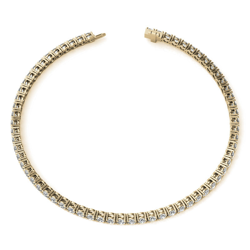 4-Prong 2.4mm Round Brilliant Moissanite Tennis Bracelet 3.0ct - 3.7ct