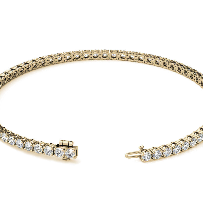 4-Prong 2.4mm Round Brilliant Moissanite Tennis Bracelet 3.0ct - 3.7ct