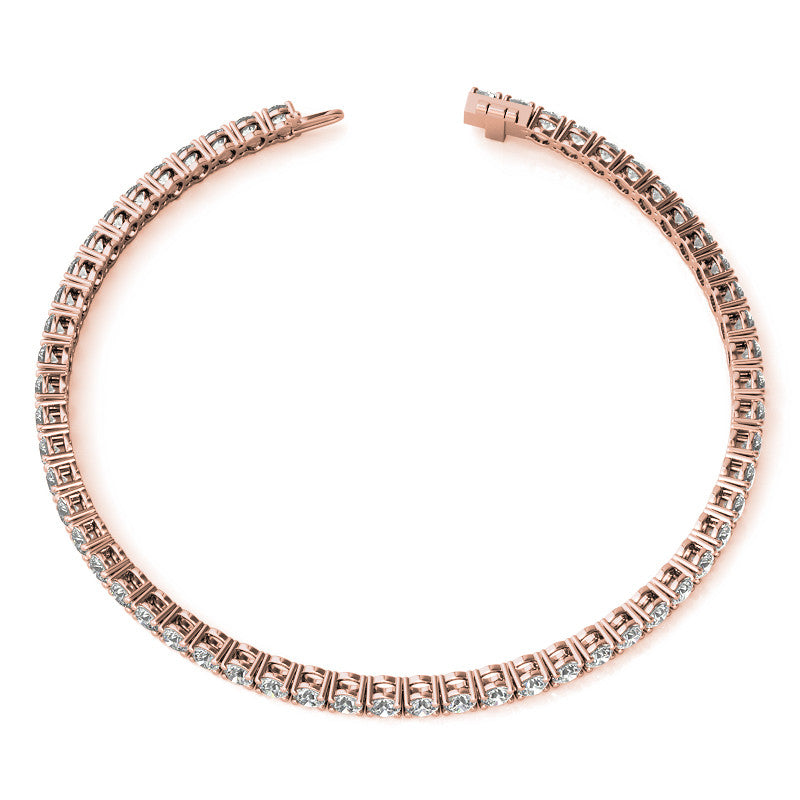 4-Prong 2.7mm Round Brilliant Moissanite Tennis Bracelet 4.2ct - 5.2ct