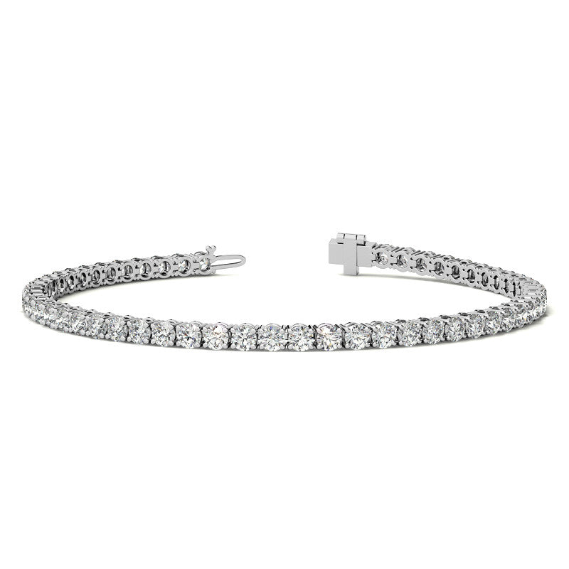 4-Prong 2.7mm Round Brilliant Moissanite Tennis Bracelet 4.2ct - 5.2ct