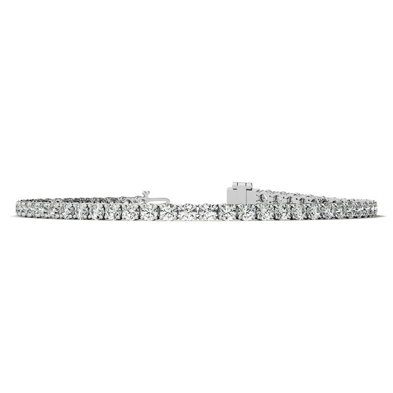 4-Prong 2.7mm Round Brilliant Moissanite Tennis Bracelet 4.2ct - 5.2ct