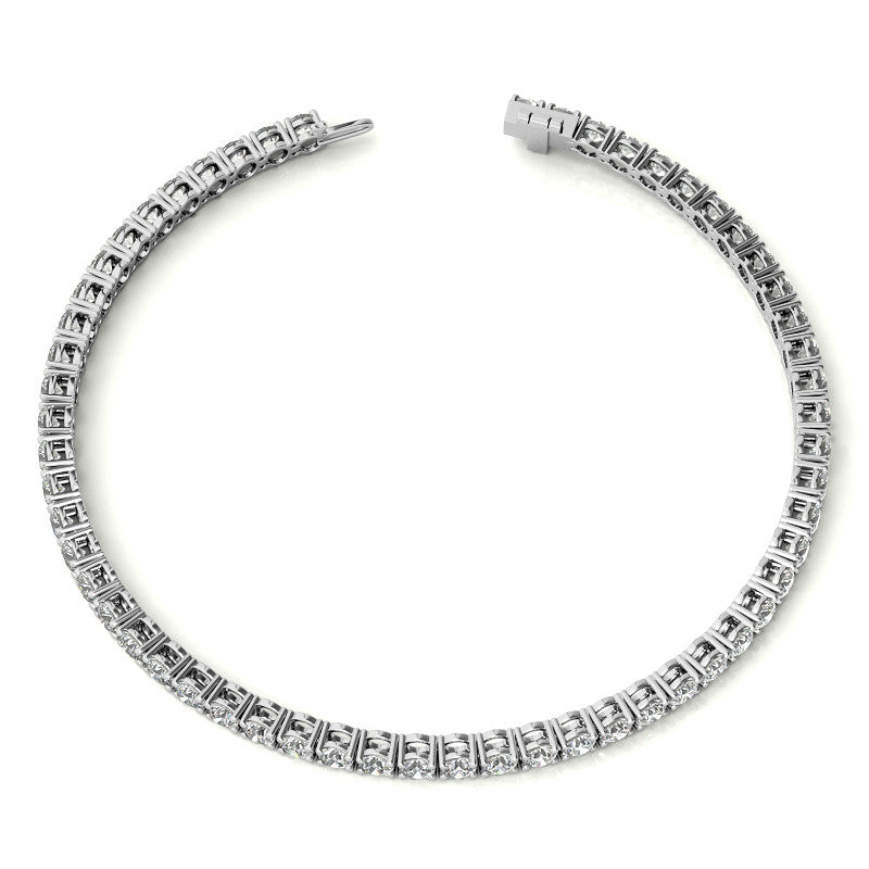 4-Prong 2.7mm Round Brilliant Moissanite Tennis Bracelet 4.2ct - 5.2ct