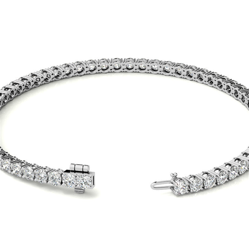 4-Prong 2.7mm Round Brilliant Moissanite Tennis Bracelet 4.2ct - 5.2ct