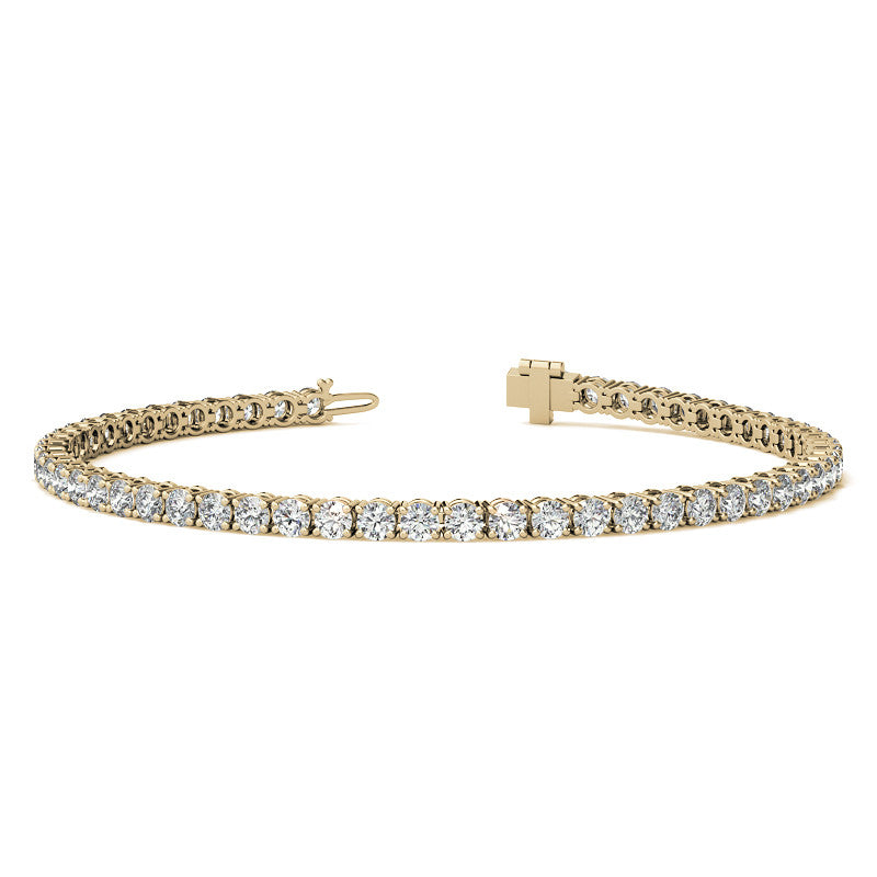 4-Prong 2.7mm Round Brilliant Moissanite Tennis Bracelet 4.2ct - 5.2ct