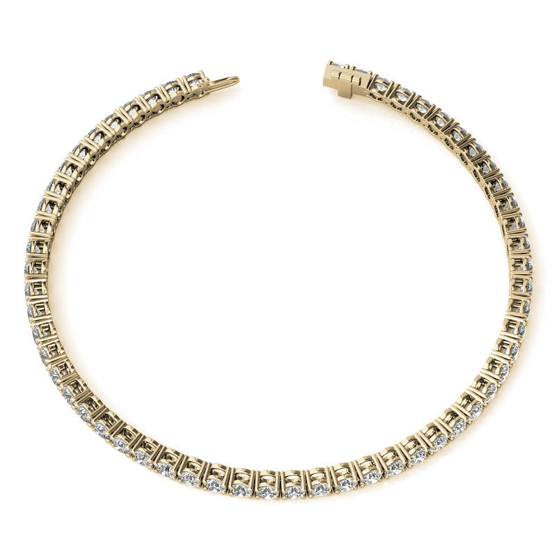 4-Prong 2.7mm Round Brilliant Moissanite Tennis Bracelet 4.2ct - 5.2ct
