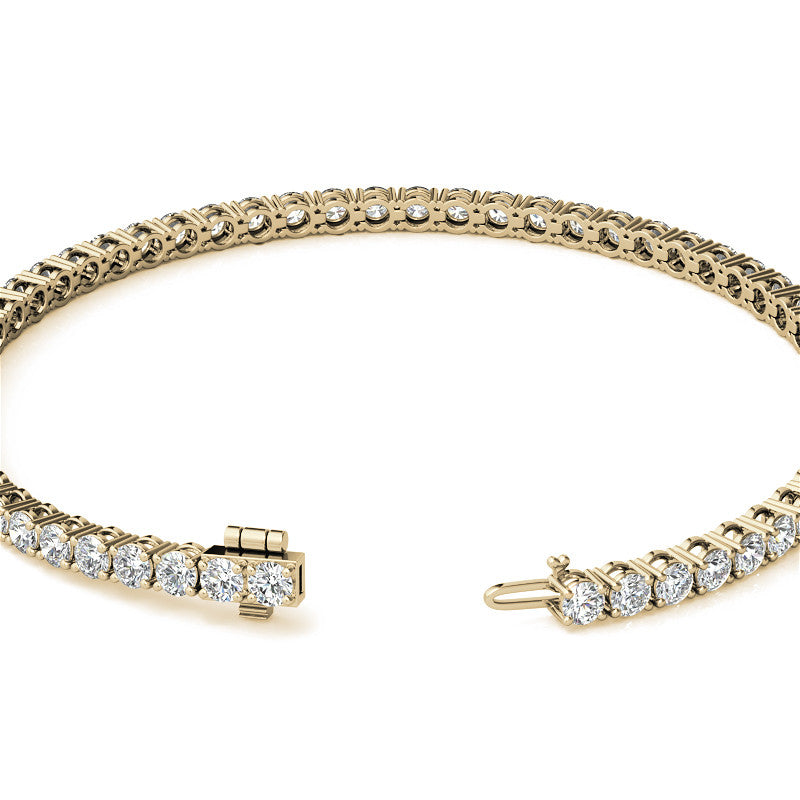 4-Prong 2.7mm Round Brilliant Moissanite Tennis Bracelet 4.2ct - 5.2ct