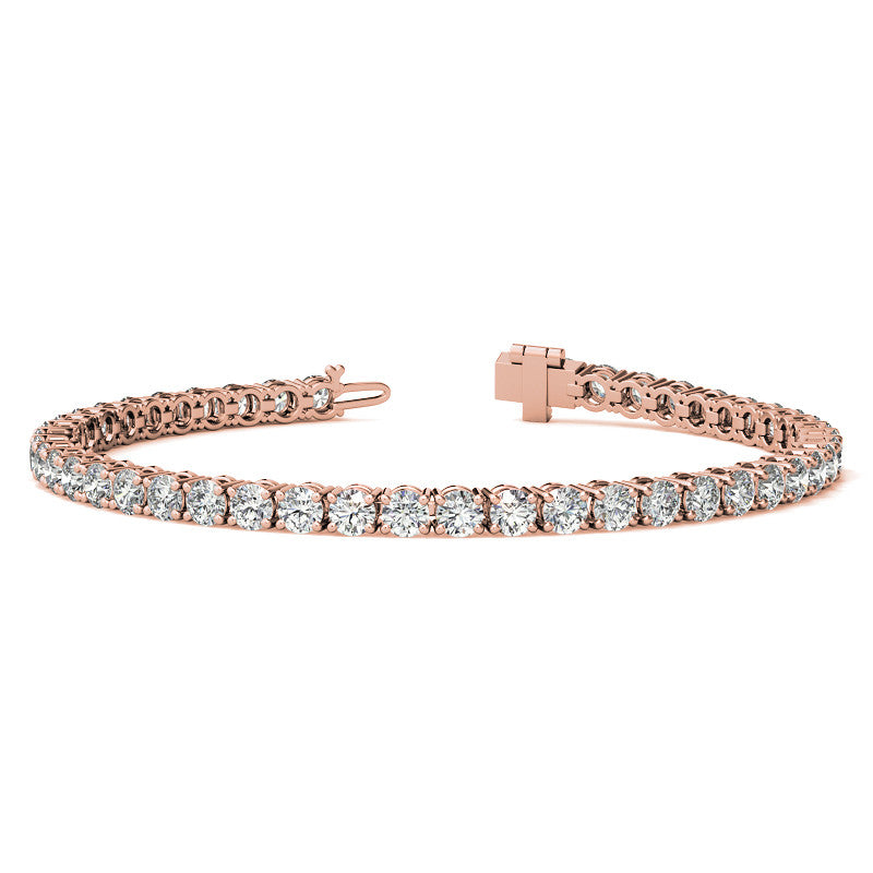 4-Prong 3.5mm Round Brilliant Moissanite Tennis Bracelet 6.6ct - 8.1ct