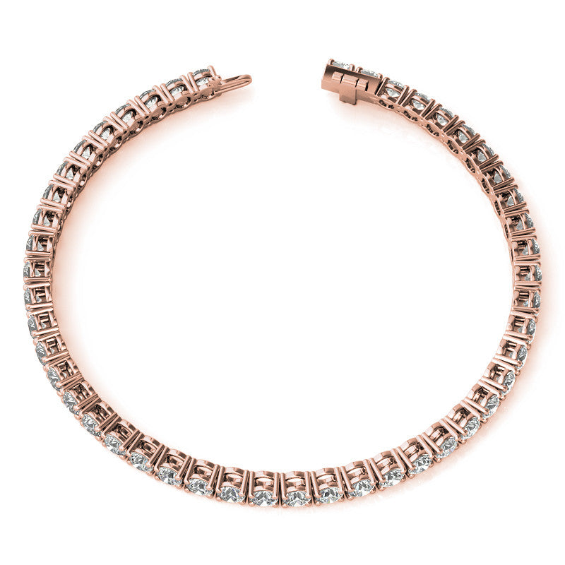 4-Prong 3.5mm Round Brilliant Moissanite Tennis Bracelet 6.6ct - 8.1ct