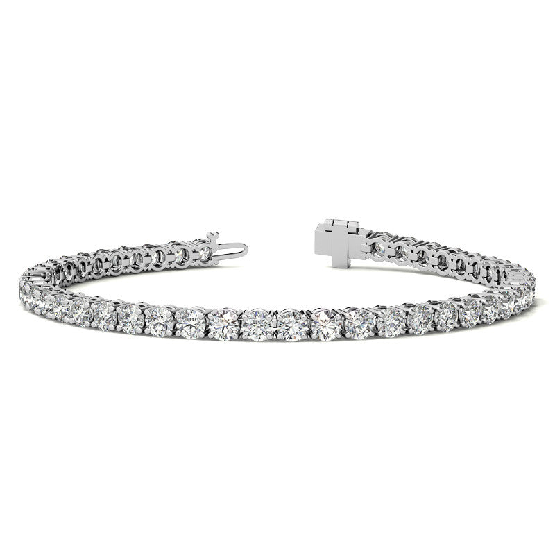 4-Prong 3.5mm Round Brilliant Moissanite Tennis Bracelet 6.6ct - 8.1ct