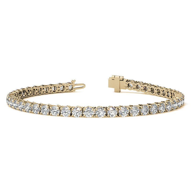 4-Prong 3.5mm Round Brilliant Moissanite Tennis Bracelet 6.6ct - 8.1ct