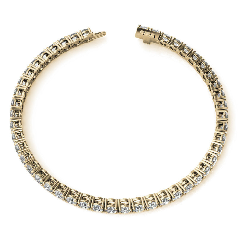 4-Prong 3.5mm Round Brilliant Moissanite Tennis Bracelet 6.6ct - 8.1ct