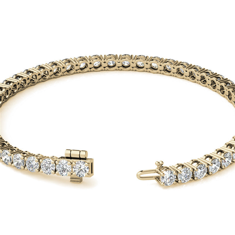 4-Prong 3.5mm Round Brilliant Moissanite Tennis Bracelet 6.6ct - 8.1ct