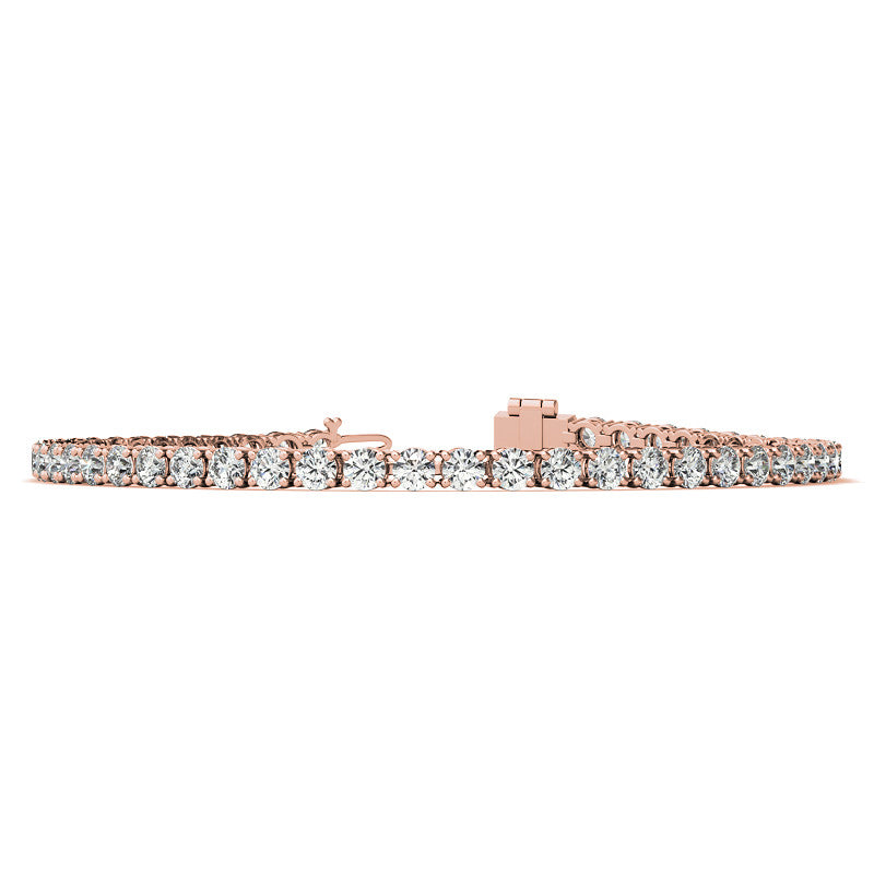 4-Prong 3mm Round Brilliant Moissanite Tennis Bracelet 4.7ct - 5.8ct