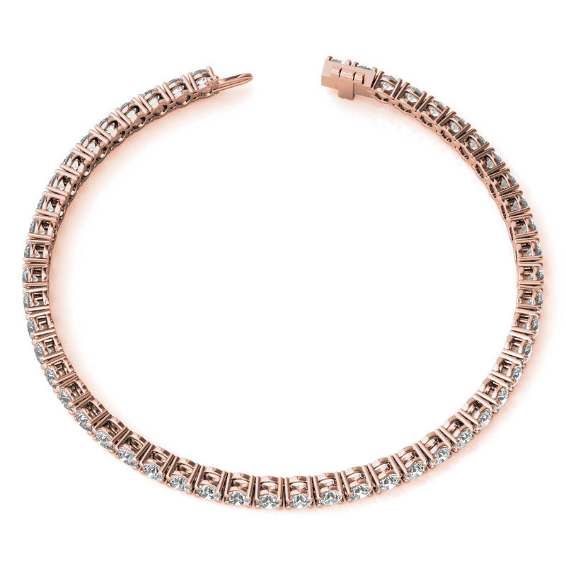 4-Prong 3mm Round Brilliant Moissanite Tennis Bracelet 4.7ct - 5.8ct