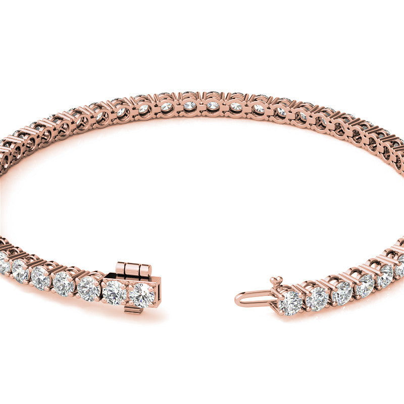 4-Prong 3mm Round Brilliant Moissanite Tennis Bracelet 4.7ct - 5.8ct