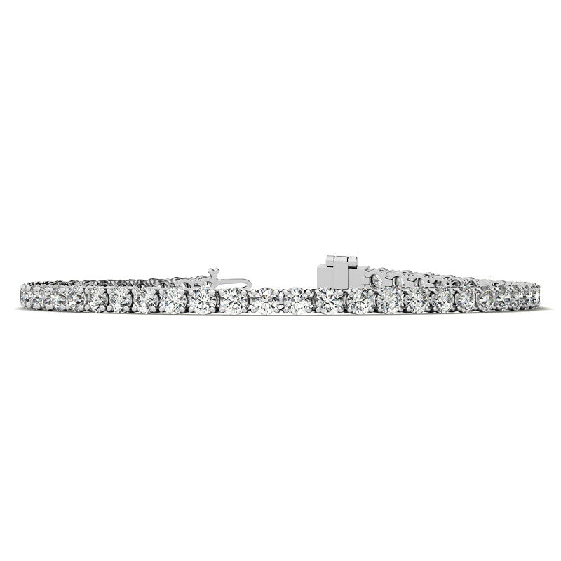 4-Prong 3mm Round Brilliant Moissanite Tennis Bracelet 4.7ct - 5.8ct
