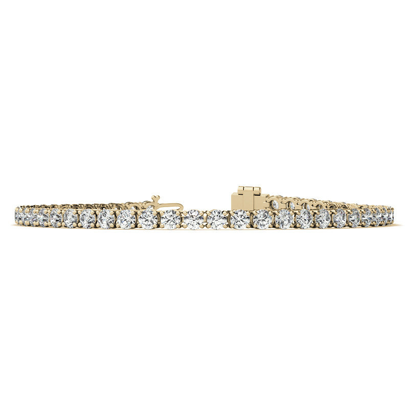 4-Prong 3mm Round Brilliant Moissanite Tennis Bracelet 4.7ct - 5.8ct