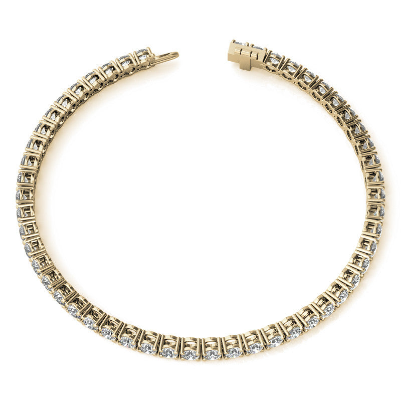 4-Prong 3mm Round Brilliant Moissanite Tennis Bracelet 4.7ct - 5.8ct