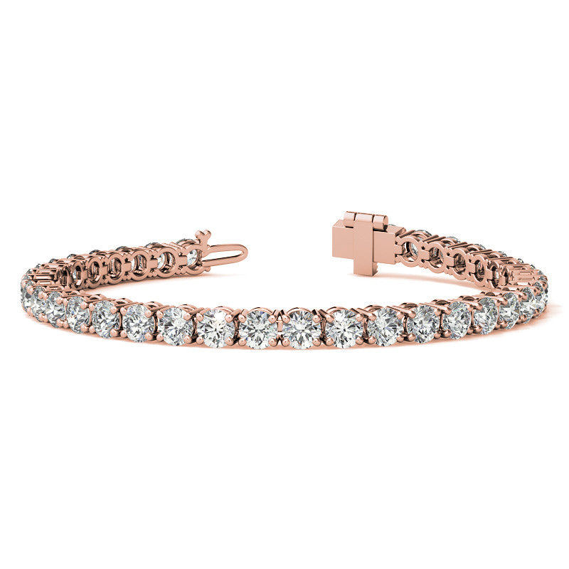 4-Prong 4.5mm Round Brilliant Moissanite Tennis Bracelet 11.2ct - 13.9ct
