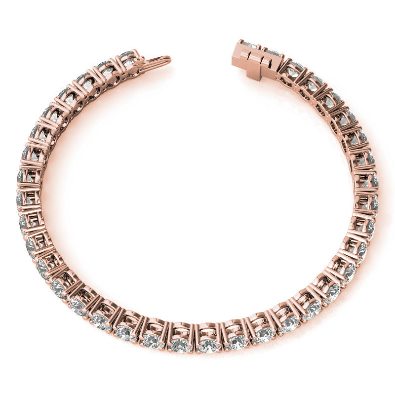 4-Prong 4.5mm Round Brilliant Moissanite Tennis Bracelet 11.2ct - 13.9ct