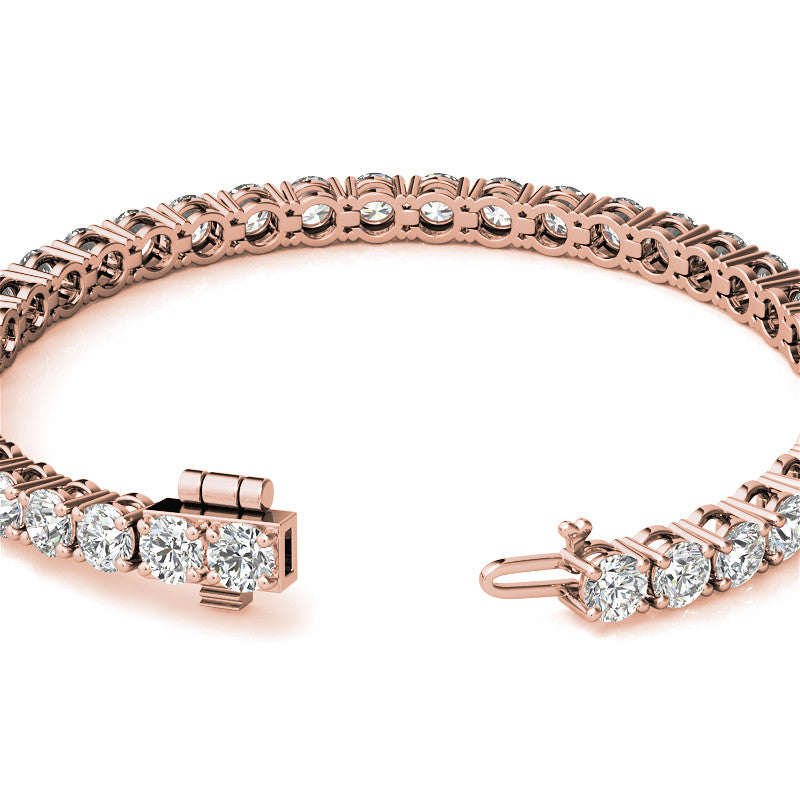 4-Prong 4.5mm Round Brilliant Moissanite Tennis Bracelet 11.2ct - 13.9ct
