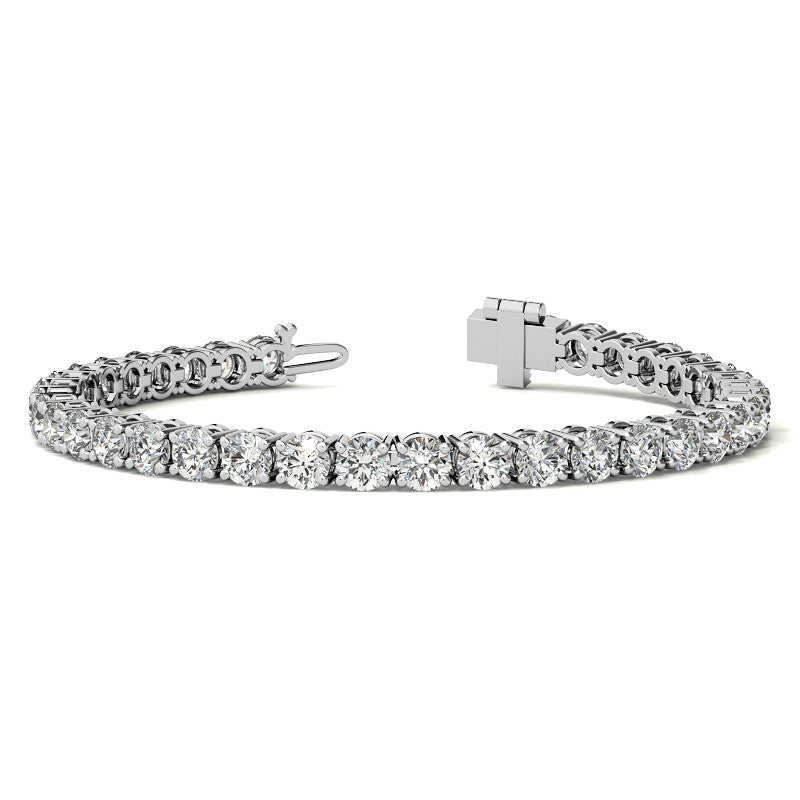 4-Prong 4.5mm Round Brilliant Moissanite Tennis Bracelet 11.2ct - 13.9ct