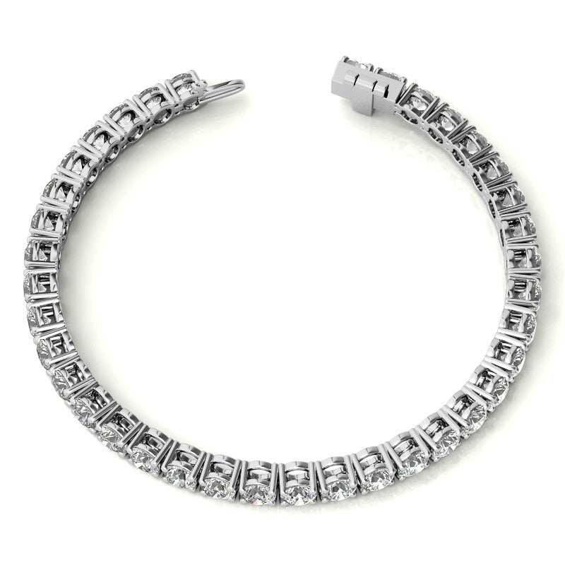 4-Prong 4.5mm Round Brilliant Moissanite Tennis Bracelet 11.2ct - 13.9ct