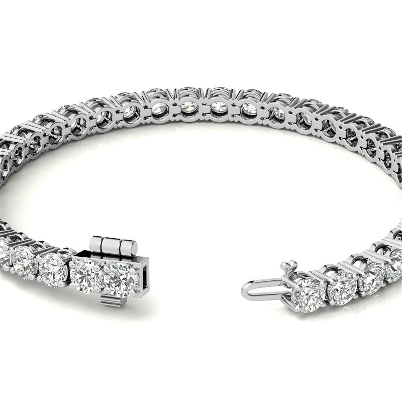 4-Prong 4.5mm Round Brilliant Moissanite Tennis Bracelet 11.2ct - 13.9ct