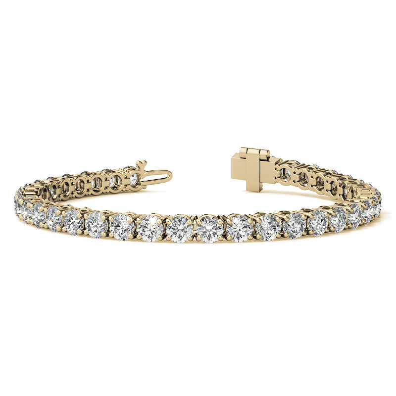 4-Prong 4.5mm Round Brilliant Moissanite Tennis Bracelet 11.2ct - 13.9ct