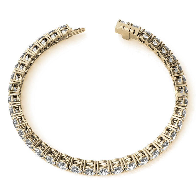 4-Prong 4.5mm Round Brilliant Moissanite Tennis Bracelet 11.2ct - 13.9ct