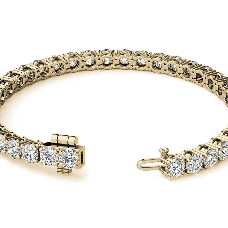 4-Prong 4.5mm Round Brilliant Moissanite Tennis Bracelet 11.2ct - 13.9ct