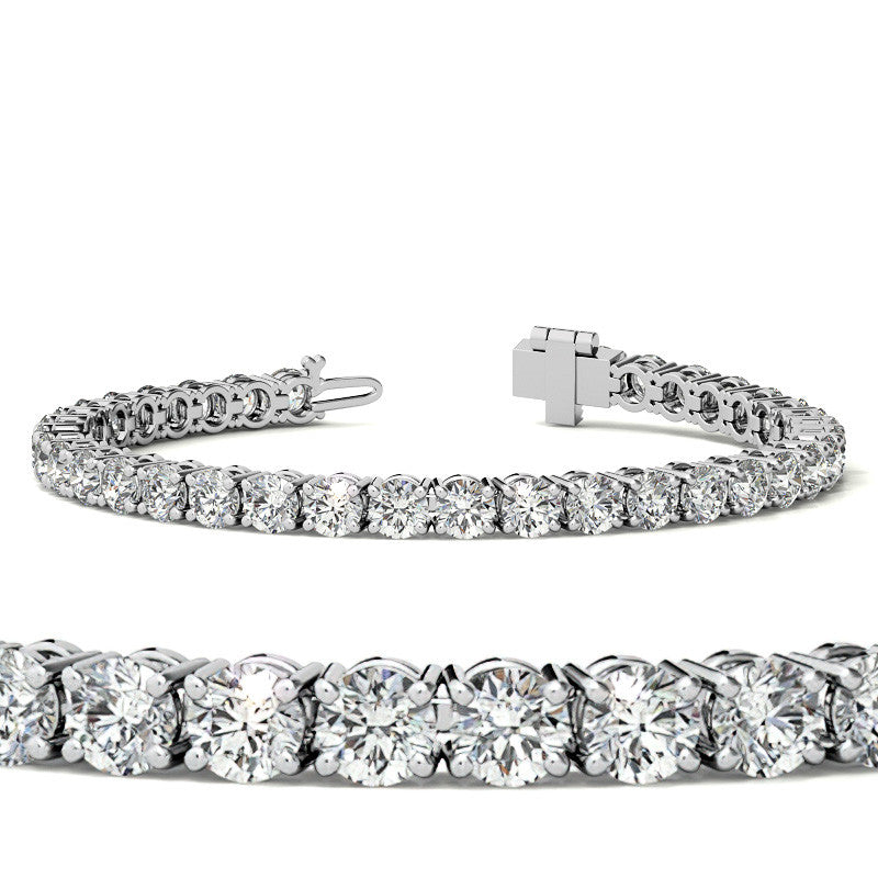 4-Prong 4.5mm Round Brilliant Moissanite Tennis Bracelet 11.2ct - 13.9ct