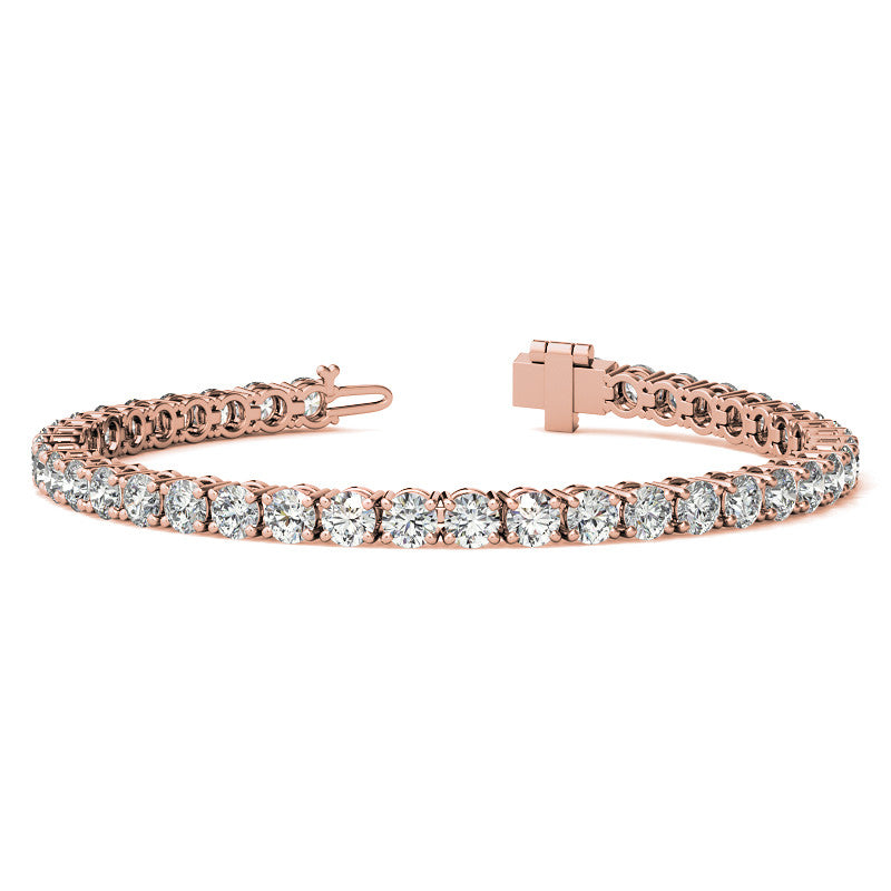 4-Prong 4mm Round Brilliant Moissanite Tennis Bracelet 9.5ct - 11.8ct