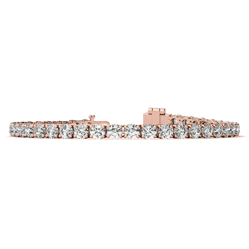 4-Prong 4mm Round Brilliant Moissanite Tennis Bracelet 9.5ct - 11.8ct