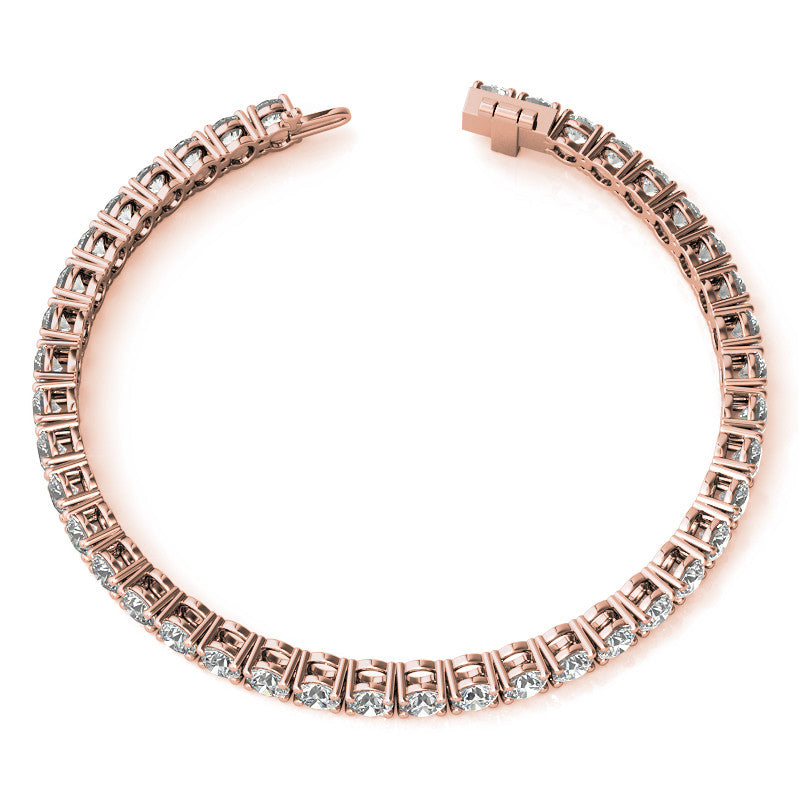 4-Prong 4mm Round Brilliant Moissanite Tennis Bracelet 9.5ct - 11.8ct