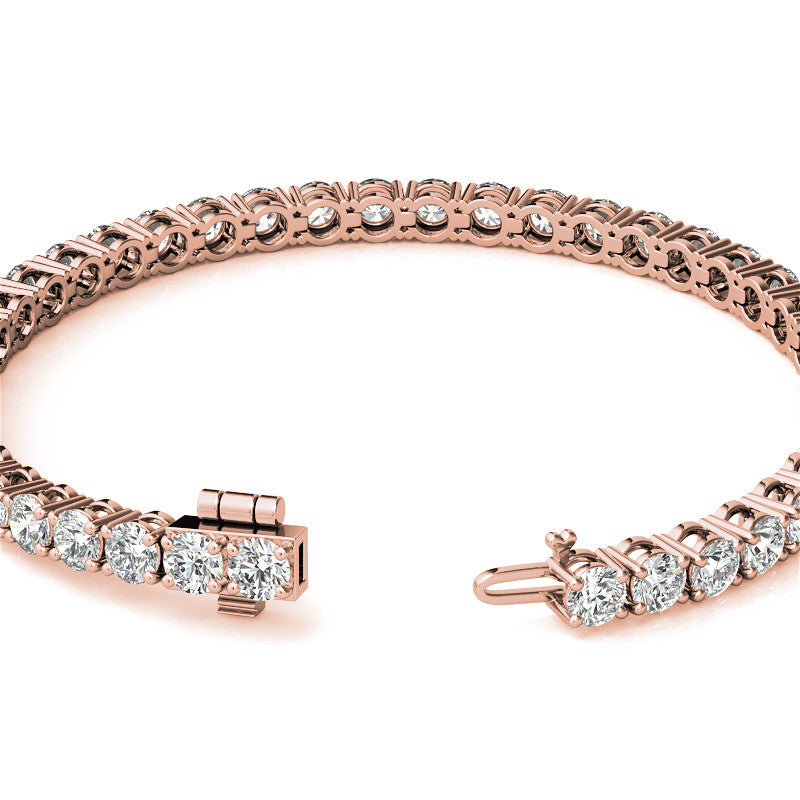 4-Prong 4mm Round Brilliant Moissanite Tennis Bracelet 9.5ct - 11.8ct