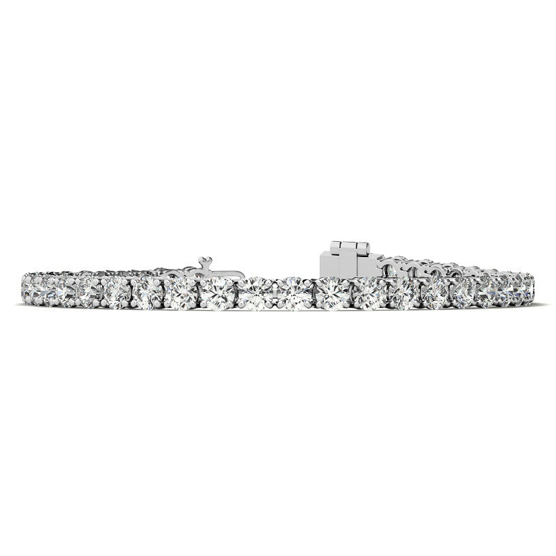 4-Prong 4mm Round Brilliant Moissanite Tennis Bracelet 9.5ct - 11.8ct