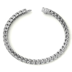 4-Prong 4mm Round Brilliant Moissanite Tennis Bracelet 9.5ct - 11.8ct
