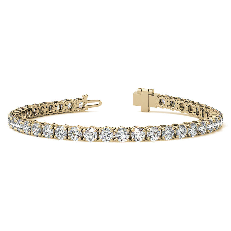 4-Prong 4mm Round Brilliant Moissanite Tennis Bracelet 9.5ct - 11.8ct