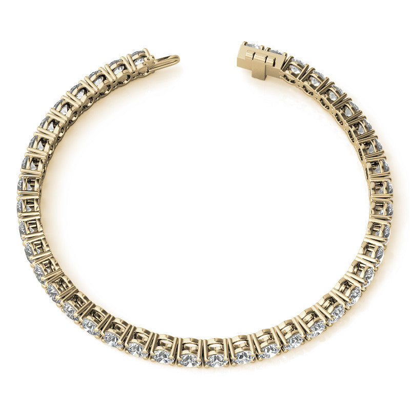 4-Prong 4mm Round Brilliant Moissanite Tennis Bracelet 9.5ct - 11.8ct