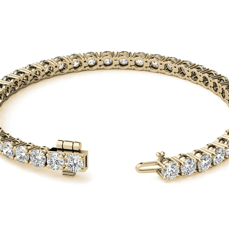 4-Prong 4mm Round Brilliant Moissanite Tennis Bracelet 9.5ct - 11.8ct