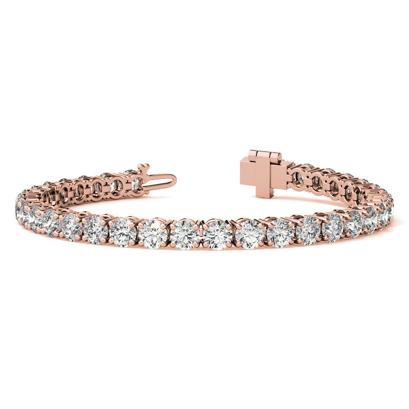 4-Prong 5mm Round Brilliant Moissanite Tennis Bracelet 16.5ct - 19ct